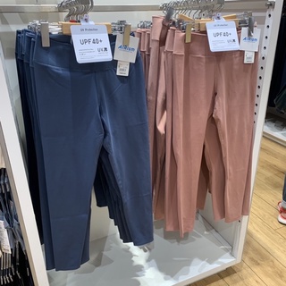 uniqlo 100% S M L XL (หญิง) กางเกงlegging airism กันUV99% ใส่ออกกำลังกาย ผ้าเงาลื่น ใส่สบาย ไม่เสียดสี ของแท้💯💯จากช็อป