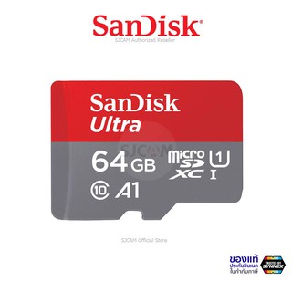 Sandisk Ultra Micro SD Card 64GB SDXC Class10 A1 อ่าน120MB/s (SDSQUA4-064G-GN6MN) ใส่ โทรศัพท์เล่นแอพ Nintendo Switch