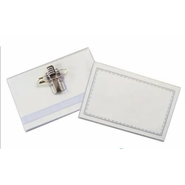 ป้ายชื่อติดหน้าอก PVC 9x5.5 cm. 50 ชิ้น/1กล่อง
