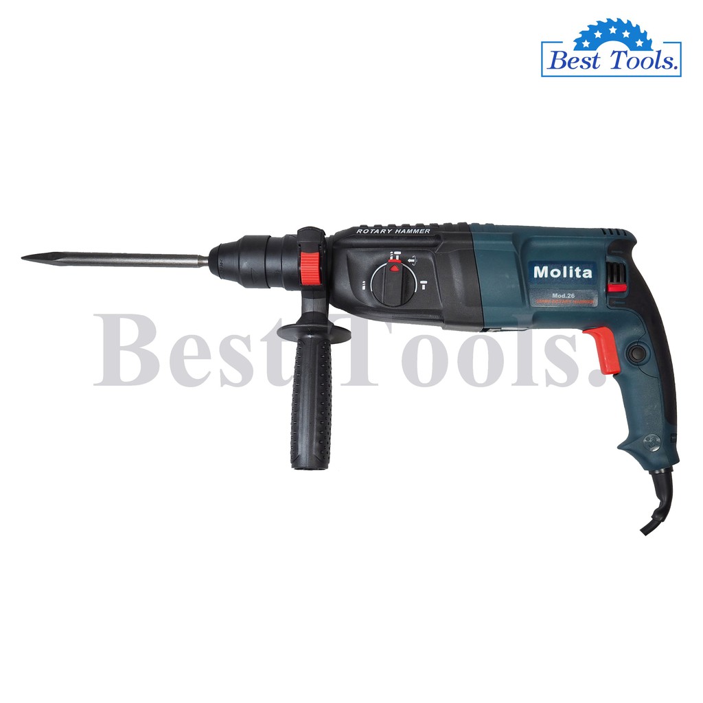 MOLITA สว่านโรตารี่ เจาะกระแทก 2-26 1500W รุ่นท๊อป (เปลี่ยนหัวได้) มีระบบเจาะกระแทก 3 ระบบ พร้อมดอกเจาะ 5 ดอกในชุด - รูปที่ 2
