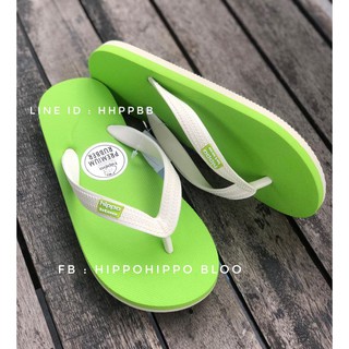 สีเขียว หูขาว  Green White Hippo shoe รองเท้าแตะฮิปโป   No.36-37-38-39-40