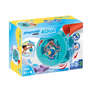 Playmobil 70636 1.2.3 AQUA Water Wheel with Baby Shark 123 อควา กังหันน้ำกับเบบี้ชาร์ค