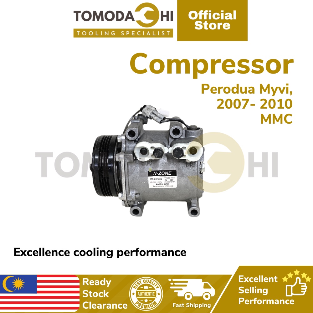 TOMODACHI Car Aircond Compressor Myvi 2007-2010 Mitsubishi Compressor Aircond Myvi Heavy Duty