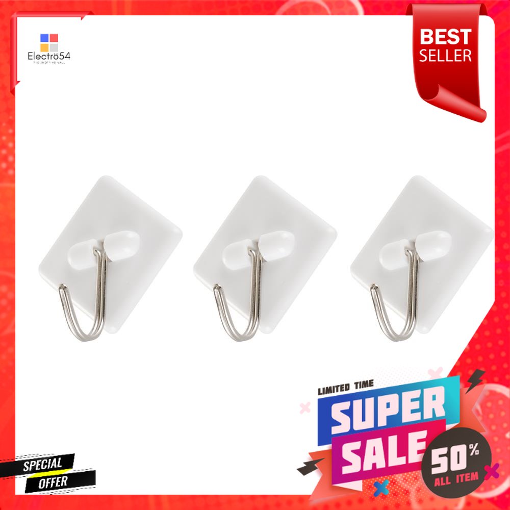 ขอแขวนเหลี่ยมติดเทปกาว SUPERLINE SL68 (1x3)HOOK SQUARE TAPE SUPERLINE SL68 (1X3)