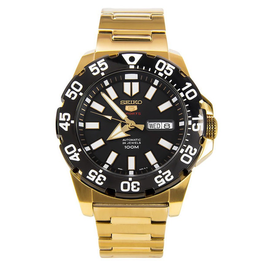 Seiko นาฬิกาข้อมือ Seiko Mini Monster SRP490K1 -Gold/Black