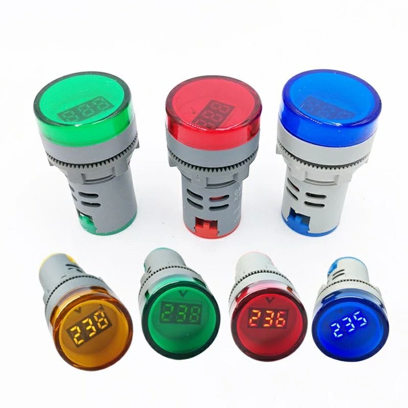 22มิล LEDจอแสดงผลดิจิตอลวัดแรงดันไฟฟ้าโวลต์ มิเตอร์ แสดงสถานะสัญญาณโวลต์มิเตอร์ไฟทดสอบC Omboช่วงวัด6