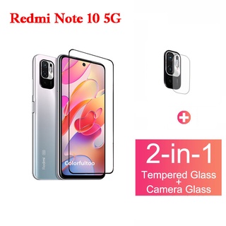 พร้อมส่งฟิล์มกระจกนิรภัยกันรอยหน้าจอสําหรับ Xiaomi Poco M3 Pro Redmi Note10 Pro 10S Note10 5G 2-In-1