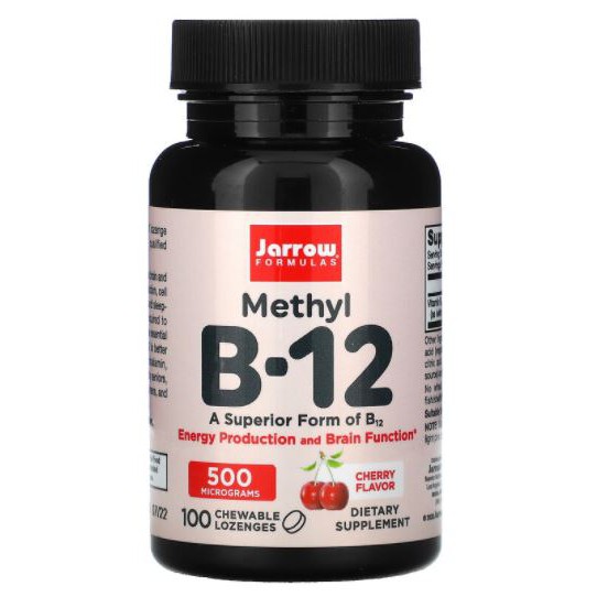 Jarrow Formulas, Methyl B-12, Cherry , 500 mcg [ 100 Chewable Lozenges ] Jarrow B12 500, puritan's Pride vitamin B12