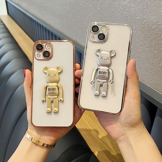 เคสโทรศัพท์มือถือแบบนิ่ม ใส กันกระแทก ลายหมีน่ารัก เรียบง่าย หรูหรา สําหรับ Xiaomi Mi 12 Lite 12 11T 11 Pro Lite Ultra Mi 10 Pro