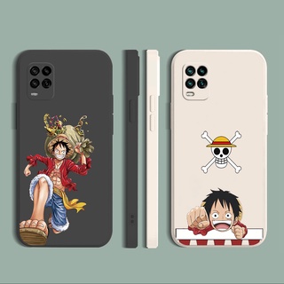 เคสซิลิโคนนิ่ม ขอบตรง ลายลูฟี่ สําหรับ Realme C25 C25S C11 C12 C15 C17 7i 7 8 Pro 5 5i 5S 6i C3