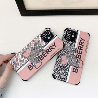 เคสพื้นผิวหนัง Vivo Y12 Y15 Y17 Y12s Y12a Y19 Y20 Y20s Y20i Y21 Y21S Y33S Y50 Y30 Y72 Y91 Y95 Y91c Y1s V9 Y85 V15 V20 V20 Se V21  S1 Pro 4G 5G เคส หมี สีดำ ซิลิโคน กันกระแทก ซิลิโคน