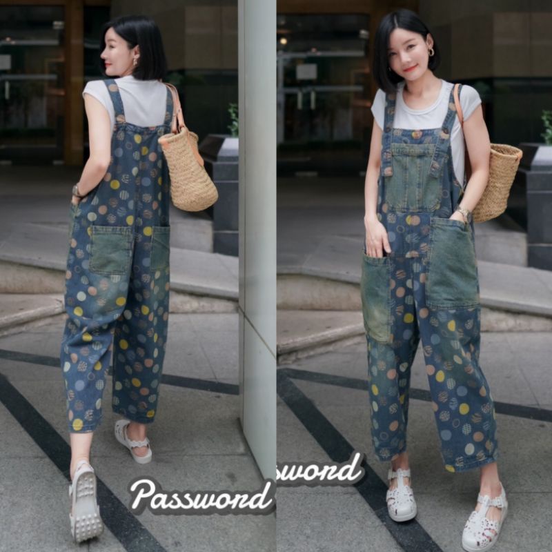 PW#เอี๊ยมยีนส์#เอี๊ยม#Password#จั๊มสูทยีนส์#