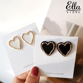 Ellastore123 ต่างหูสตั๊ด รูปหัวใจ เครื่องประดับ สําหรับผู้หญิง 1 คู่