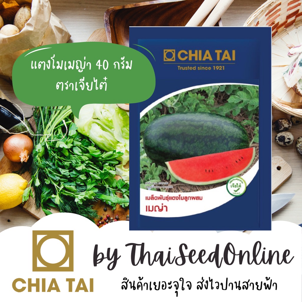 CTCOM Exp. 5/2027 ซองใหญ่40กรัม เมล็ดพันธุ์ 🍉เมล็ดพันธุ์🍉 40g. แตงโมเมญ่า ตราเจียไต๋ เมญ่า ตอปิโด