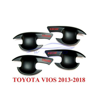 ถาดรองมือเปิดประตู โตโยต้า วีออส 2013 - 2018 เบ้ารองมือเปิด ถ้วยรองมือเปิดประตู Toyota Vios สีดำด้าน เบ้ากันรอย กันรอย