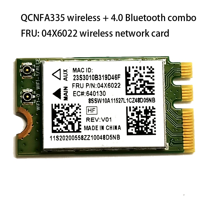 QCNFA335 การ์ดเครือข่ายไร้สาย,อินเทอร์เฟซ NGFF M2 4.0 การ์ดเครือข่ายไร้สายบลูทูธระบบรองรับ Win7/Win8