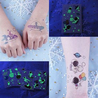 แทททูเรืองแสงอวกาศ sticker tattoo glow in the dark