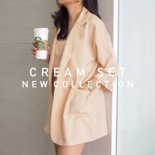 (PRE7days) Blazer Cream set