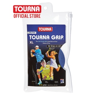 TOURNA GRIP กริปเทปพันด้ามแบบแห้ง Blue- tour pack, 10XL grips on roll TG-10-XL กริปไม้เทนนิส กริปไม้แบดมินตัน