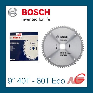 ใบเลื่อยวงเดือน BOSCH 9" 40 ฟัน - 60 ฟัน Eco for Wood