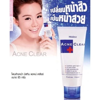 Mistine Acne Clear Facial Foam 100 g. มิสทิน แอคเน่ เคลียร์ โฟม โฟมทำความสะอาดผิวหน้า โฟมลดสิว โฟมล้างหน้า