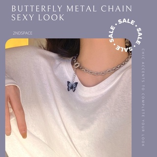 🔥SALE🔥สร้อยคอโซ่จี้ผีเสื้อสีฟ้าเข้มสไตล์เกาหลี🦋🌈Mix&amp;Matchแบบน่ารักมินิมอล🌈✨Butterfly Chain Choker✨❤️🌷พร้อมส่งนะค้า