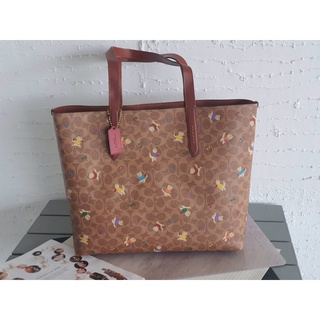 COACH SIGNATURE KITTENS PRINT LEATHER HIGHLINE TOTE BAG