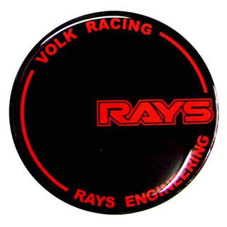 ราคาต่อ 2 ดวง 64mm. สติกเกอร์ RAYS VOLK สติกเกอร์เรซิน sticker rasin 64 mm. (6.4 cm.) น้ำเงิน