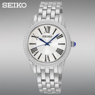 SEIKO นาฬิกาข้อมือผู้หญิง สีเงิน/สีขาว สายสแตนเลส รุ่น SRZ437P1