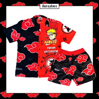 NARUTO ชุดเซ็ท By HuakBrand 100% เสื้อเชิ้ตแฟชั่นผู้ชาย Shirt Men Oversize M L XL เสื้อเชิ้ตแนวสตรีท | HUAK