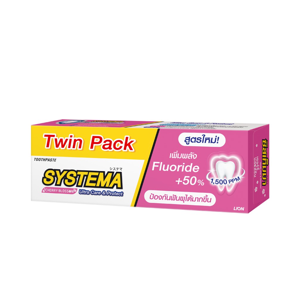 [แพ็คคู่] Systema ยาสีฟัน ซิสเท็มมา Care & Protect Cherry Blossom 140 กรัม (Twin Pack)