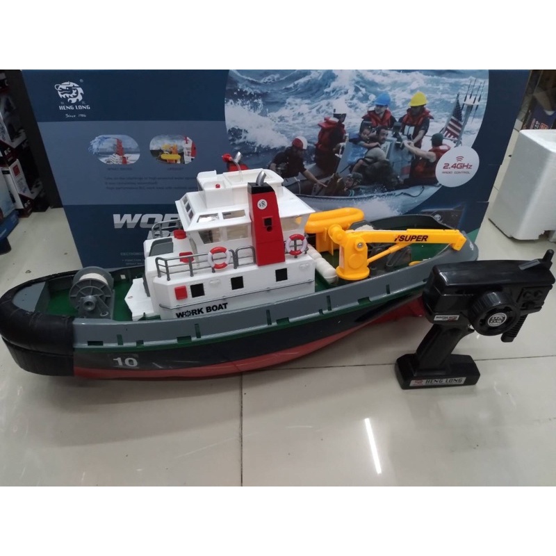 เรือกู้ภัย เรือลากจูงบังคับ henglong เรือฉีดน้ำ work boat ฉีดน้ำได้จริง รีโมท2.4gh henglong
