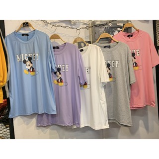 เสื้อยืด ลาย มิกกี้ เมาส์ นั่ง Mickey Mouse โพลีเอสเตอร์ โอเวอร์ไซส์ oversize