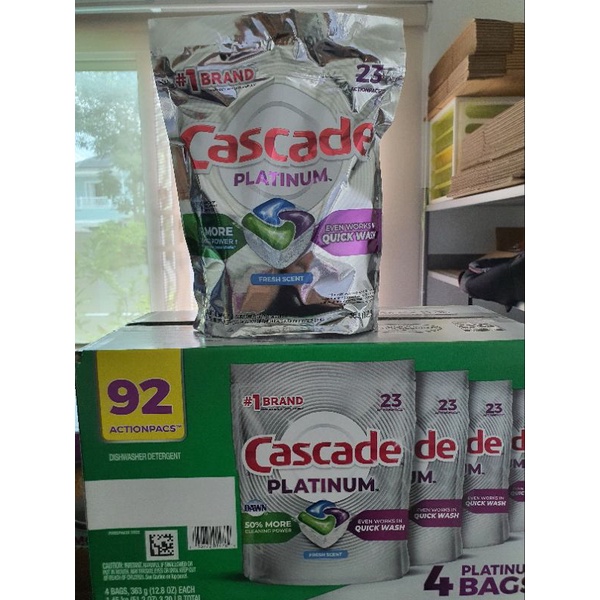 Cascade Platinum เม็ดล้างจาน 23-92 เม็ด กลิ่นสดชื่น รุ่นนี้ดีมาก สะอาดมาก