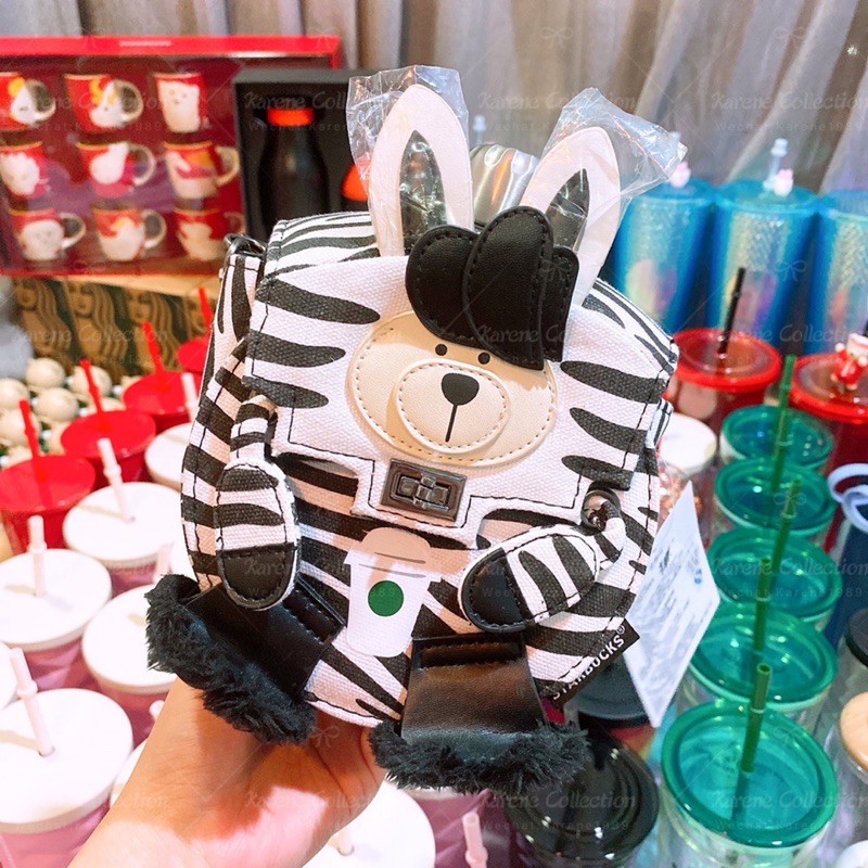 Starbucks Summer Animals 2020 Collection ขวดน้ําม้าลาย 444ml 中国🇨🇳星巴克2020年夏小型小型家用室内裤套组套套套装