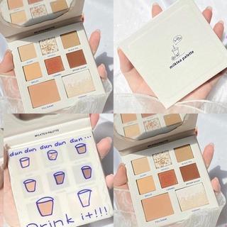 ลดราคาส่งจากไทย พาเลทอายแชโดว์ บลัชออน ไฮไลท์ 8 สี ดินน้ํามัน ใยไหม สีสวย อายแชโดว์ 8 สี