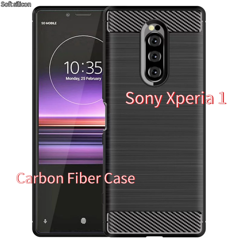 ปลอก Sony Xperia 1 L1 XA1 Plus Ultra XZ1 XZ2 เคสฝาหลังคาร์บอนไฟเบอร์นุ่มวัสดุพรีเมี่ยมเคสโทรศัพท์มือถือ