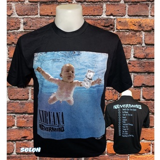 เสื้อวง Nirvana แขนสั้น ไม่มีตะเข็บข้าง คอฟิต ป้ายUSA เสื้อวง เสื้อผู้ชาย เสื้อทัวร์ วงร็อคคต่างประเทศ