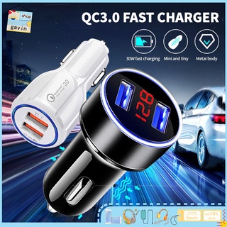 หัวชาร์จในรถ ที่ชาร์จแบตในรถ 3.1A car charger แบ่งกระแส 2 พอร์ต หน้าจอLCD ที่ชาร์จมือถือในรถ อะแดปเตอร์ชาร์จไฟรถยนต์