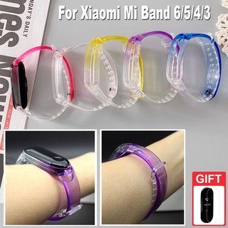 สายคล้องนาฬิกาข้อมือซิลิโคนระบายอากาศสําหรับ Xiaomi Mi Band 6 5 4 3