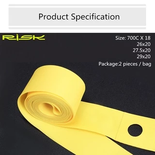 RISK เทปรองขอบล้อจักรยาน แถบใส่ขอบล้อกันยางในรั่ว Liner Tube Protector PVC Rim Tape สำหรับ700C 26 27.5 29นิ้ว แพค 2 ชิ้น