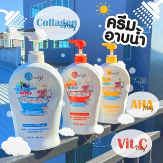 Momiji โมมิจิ Natural ครีมอาบน้ำ 3สูตร AHA,VitC,Collagen 850ml.