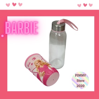 PIMMY STORE2020 พร้อมส่ง K 02 ขวดน้ำ พร้อมปลอกหุ้ม ลายการ์ตูนบาร์บี้  BARBIE ลิขสิทธิ์แท้