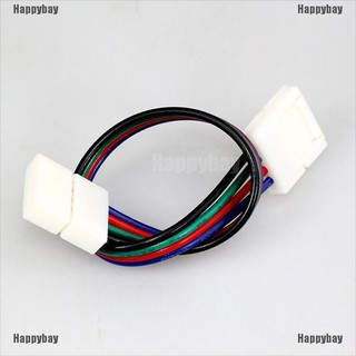 Happybay ตัวเชื่อมต่อ 10 มม. 4 pin พร้อมสายเคเบิล สําหรับ smd led 5050 rgb 1 ชิ้น