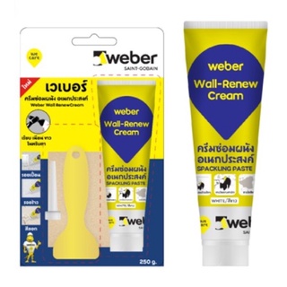 WEBER เวเบอร์ วอลล์-รีนิว ครีม 250 g ครีมซ่อมผนัง เวเบอร์ สีโป้ว กำแพง weber wall renew