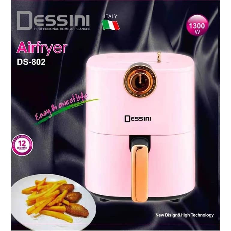 Dessini หม้อทอดไร้น้ํามัน ปลั๊ก 4.3 ลิตร จับเวลา และอุณหภูมิ เพื่อสุขภาพ ปรับได้