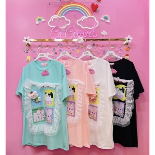 🧸🧸เสื้อยืดใส่สบายสกรีนลายหน้า พร็อพ ตุ๊กตา1ตัว