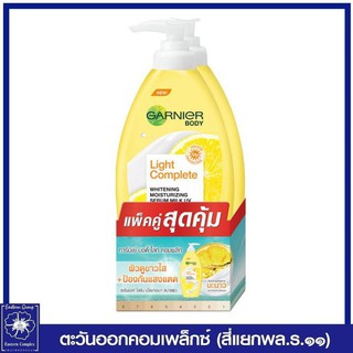 *(แพ็คคู่) GARNIER การ์นิเย่ บอดี้ ไลท์ คอมพลีท ไวท์เทนนิ่ง มอยซ์เจอไรซิ่ง มิลค์ โลชั่นบำรุงผิวกาย 400 มล.8203