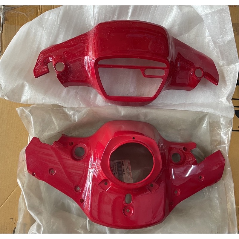 หน้ากากบน-ล่าง สีแดง KAWASAKI NEON รุ่น คลัชเท้า แท้ใหม่