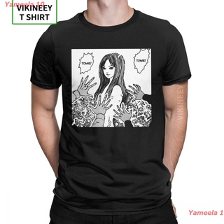 เสื้อยืดผ้าฝ้ายพิมพ์ลายแฟชั่นYameela 10 New เสื้อยืดคอกลมแขนสั้น Junji Ito Anime Manga Japan Horror Kawaii น่ารักสําหรับ